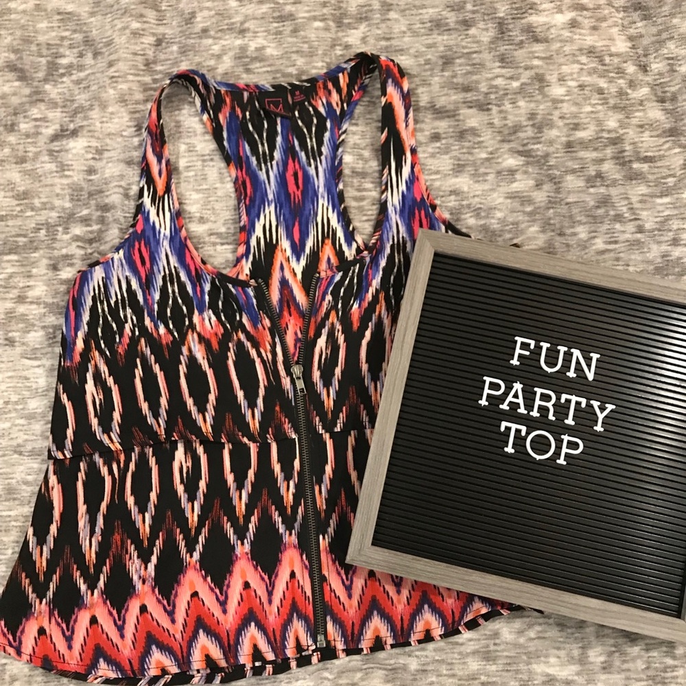 Material Girl Women’s Front Zip Party Top